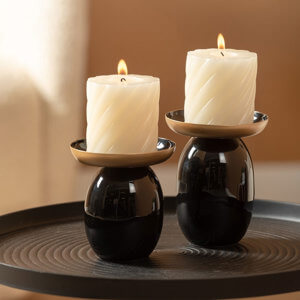 Present Time Pillar Candle Holder Mila Small